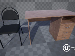 desk and chair 3D Model