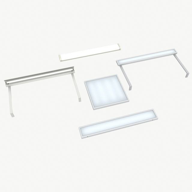 classroom fluorescent lamps 3D Модель .c4d .max .obj .3ds .fbx .stl .blend 