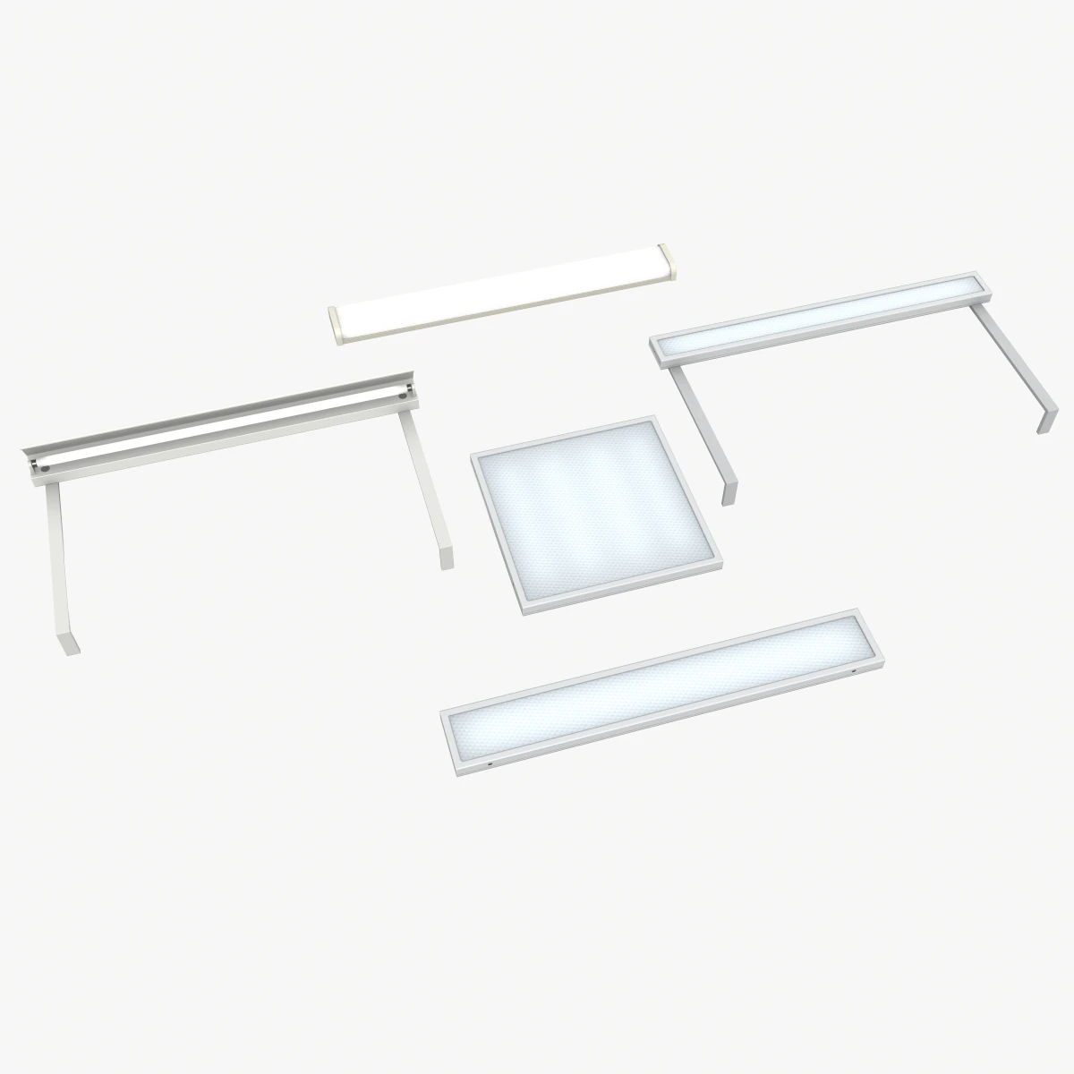 classroom fluorescent lamps 3D Model .c4d .max .obj .3ds .fbx .stl .blend 