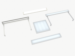 classroom fluorescent lamps 3D Model