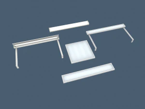 classroom fluorescent lamps 3D Model