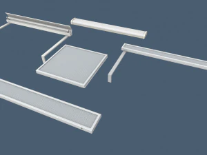 classroom fluorescent lamps 3D Model