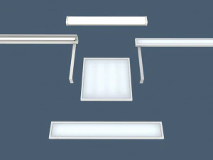 classroom fluorescent lamps 3D Model