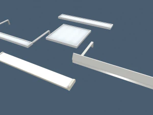 classroom fluorescent lamps 3D Model