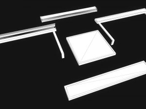 classroom fluorescent lamps 3D Model