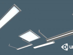 classroom fluorescent lamps 3D Model