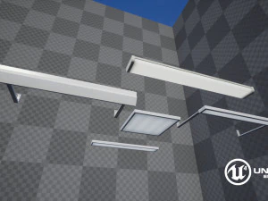 classroom fluorescent lamps 3D Model