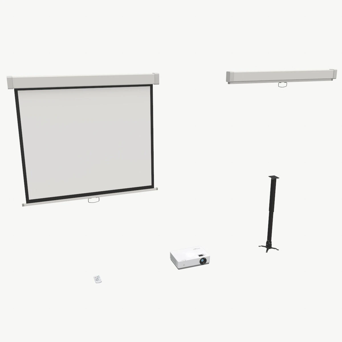 projector and screen 3D Model .c4d .max .obj .3ds .fbx .stl .blend 