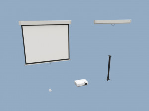 projector and screen 3D Model
