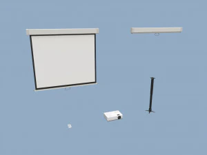 projector and screen 3D Model