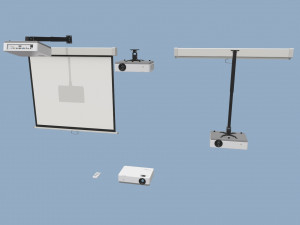 projector and screen 3D Model