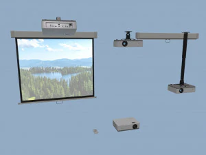 projector and screen 3D Model