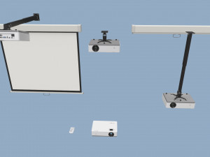 projector and screen 3D Model