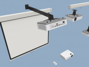 projector and screen 3D Model