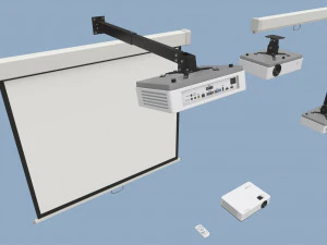projector and screen 3D Model
