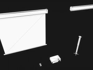 projector and screen 3D Model