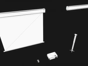 projector and screen 3D Model