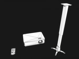 projector and screen 3D Model