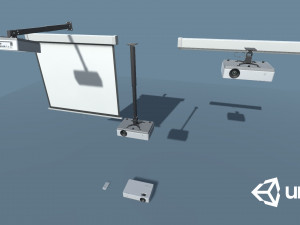 projector and screen 3D Model