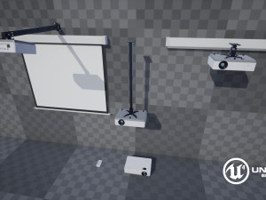 projector and screen 3D Model
