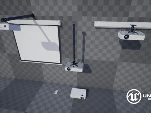 projector and screen 3D Model