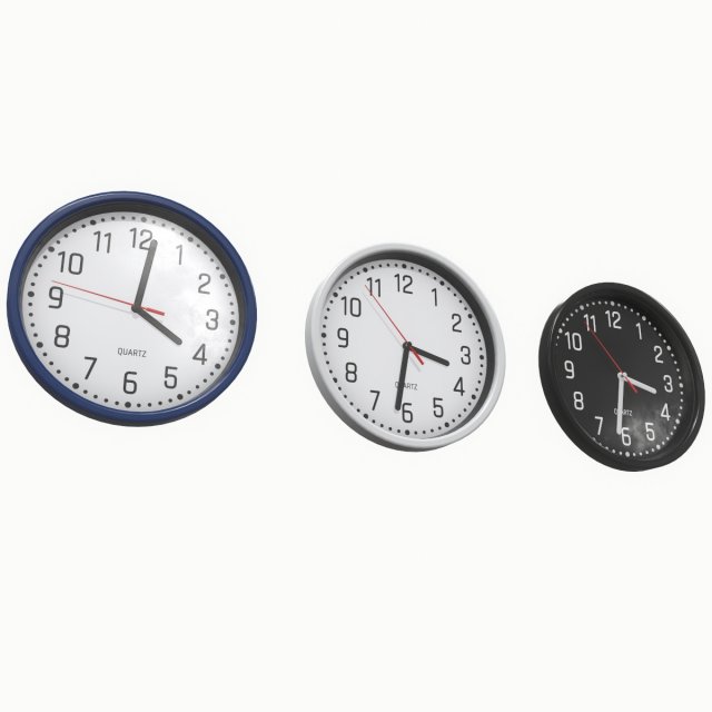 wall clock 3Dモデル .c4d .max .obj .3ds .fbx .stl .blend 