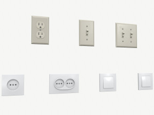 electrical switches and outlets 3D Model