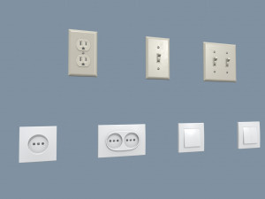 electrical switches and outlets 3D Model