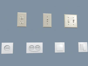 electrical switches and outlets 3D Model