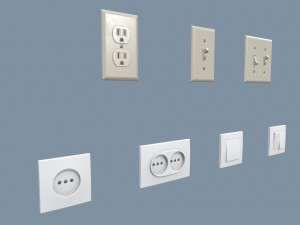 electrical switches and outlets 3D Model