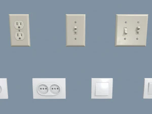 electrical switches and outlets 3D Model
