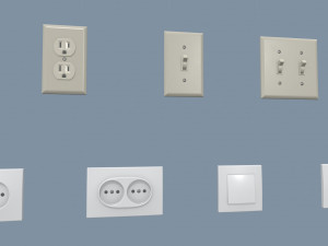 electrical switches and outlets 3D Model
