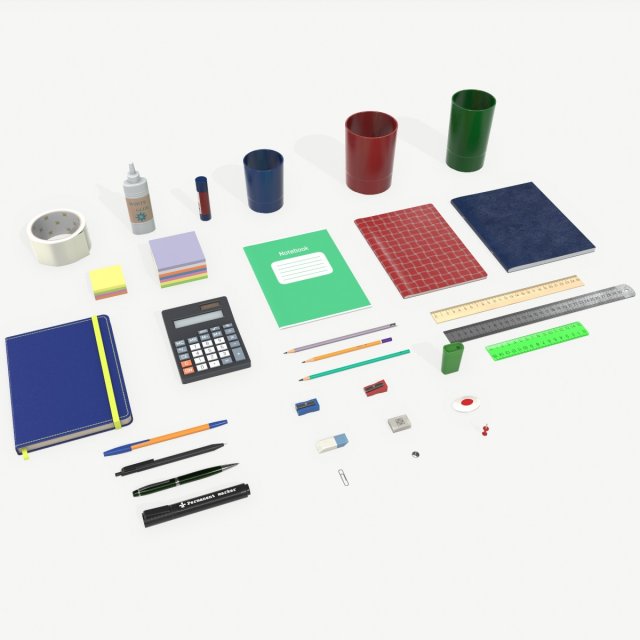 stationery 3D 모델 .c4d .max .obj .3ds .fbx .stl .blend 