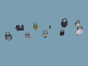 padlocks pack 3D Model