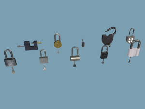 padlocks pack 3D Model