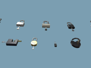 padlocks pack 3D Model