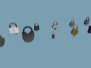 padlocks pack 3D Model