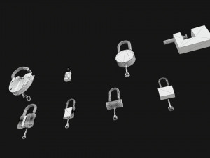 padlocks pack 3D Model