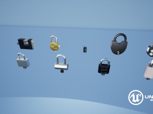 padlocks pack 3D Model