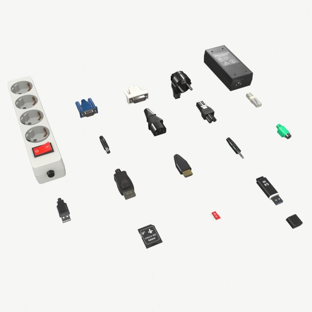 connectors 3Dモデル .c4d .max .obj .3ds .fbx .stl .blend 