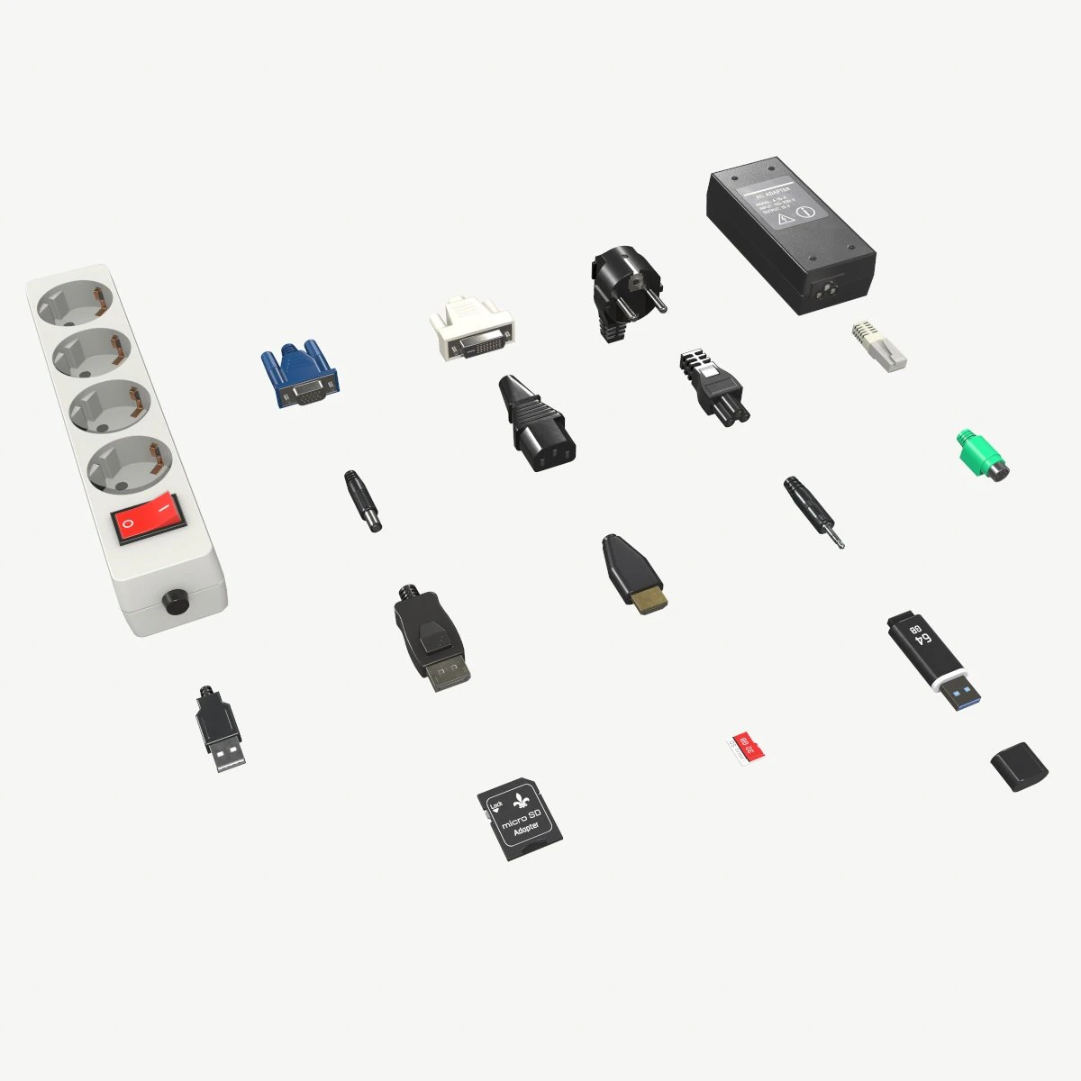 connectors 3D Model .c4d .max .obj .3ds .fbx .stl .blend