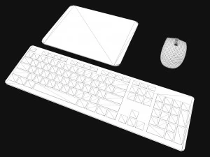 Mouse e teclado de computador Modelo 3D