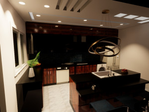 kitchen island design for mixed use 3D-Modell