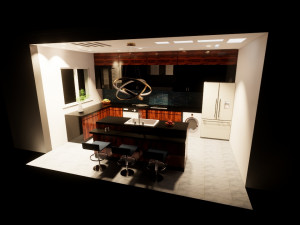 kitchen island design for mixed use 3D-Modell