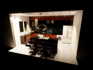 kitchen island design for mixed use 3D Model