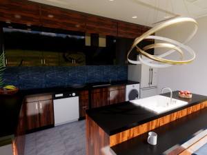 kitchen island design for mixed use 3D-Modell