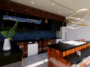 kitchen island design for mixed use 3D-Modell