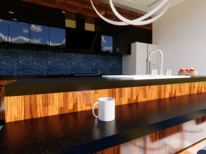 kitchen island design for mixed use 3D-Modell