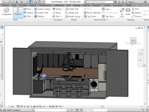 kitchen island design for mixed use 3D-Modell