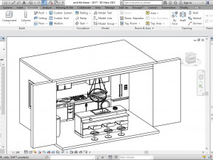 kitchen island design for mixed use 3D-Modell